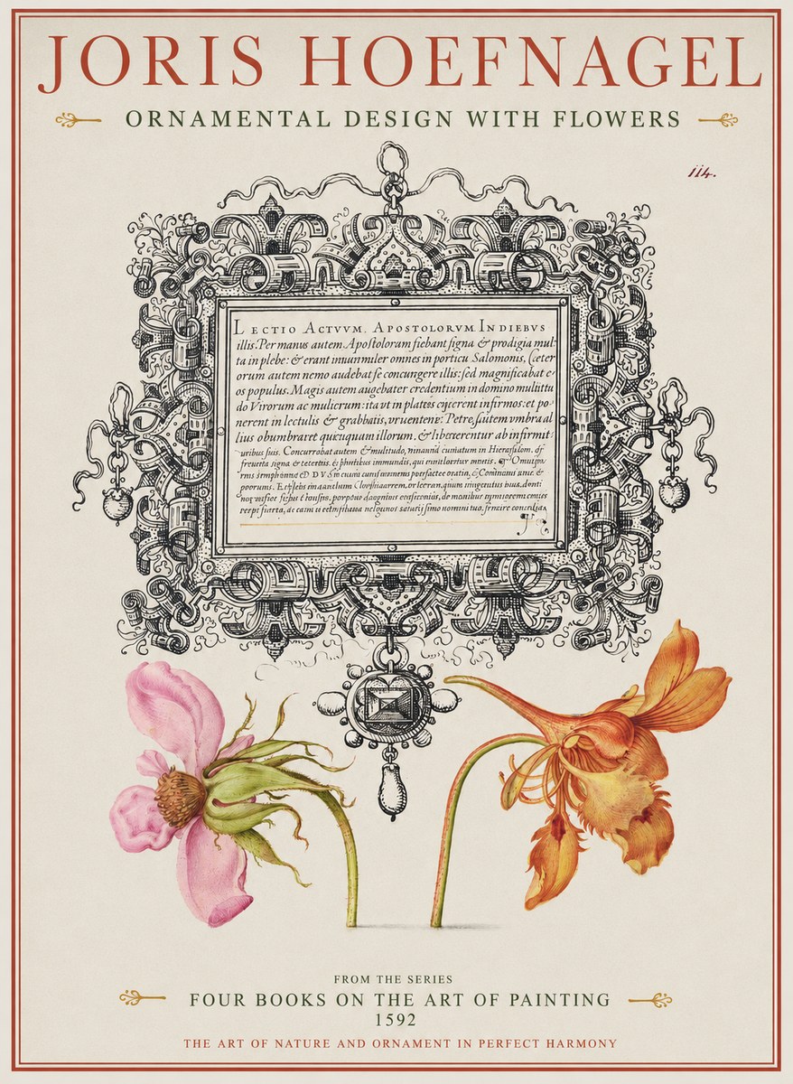 Joris Hoefnagel Ornament and Botanical Study No2 - Poszter