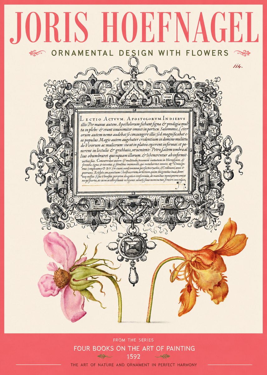 Joris Hoefnagel Ornament and Botanical Study No3 - Poszter