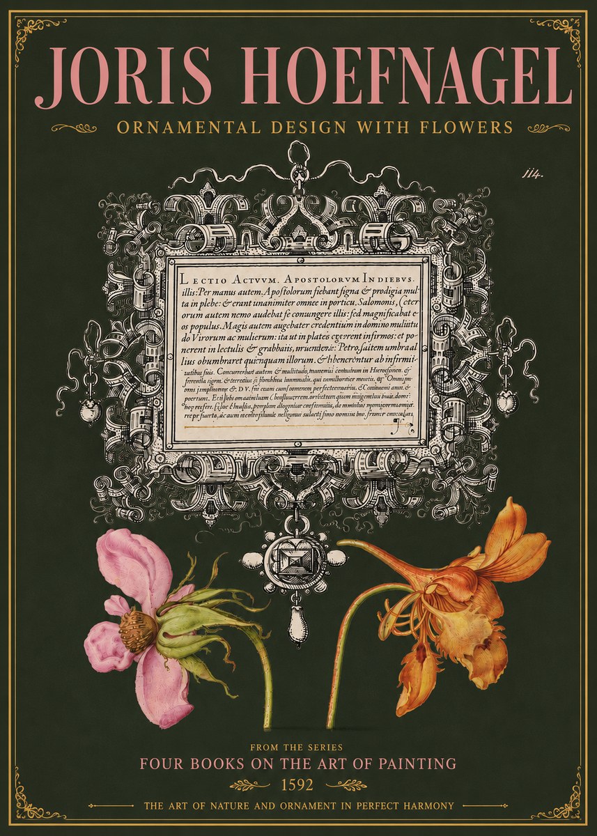 Joris Hoefnagel Ornament and Botanical Study No5 - Poszter