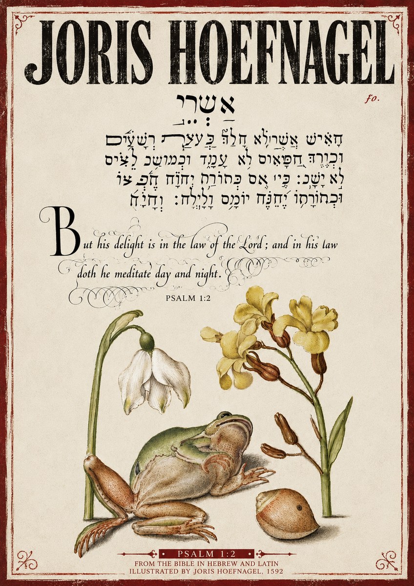 Joris Hoefnagel Psalm 1:2 No4 - Poszter