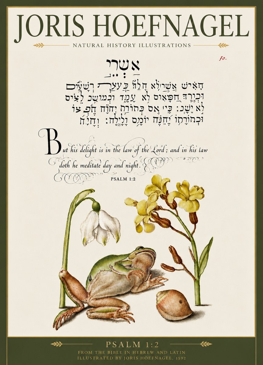 Joris Hoefnagel Psalm 1:2 No5 - Poszter