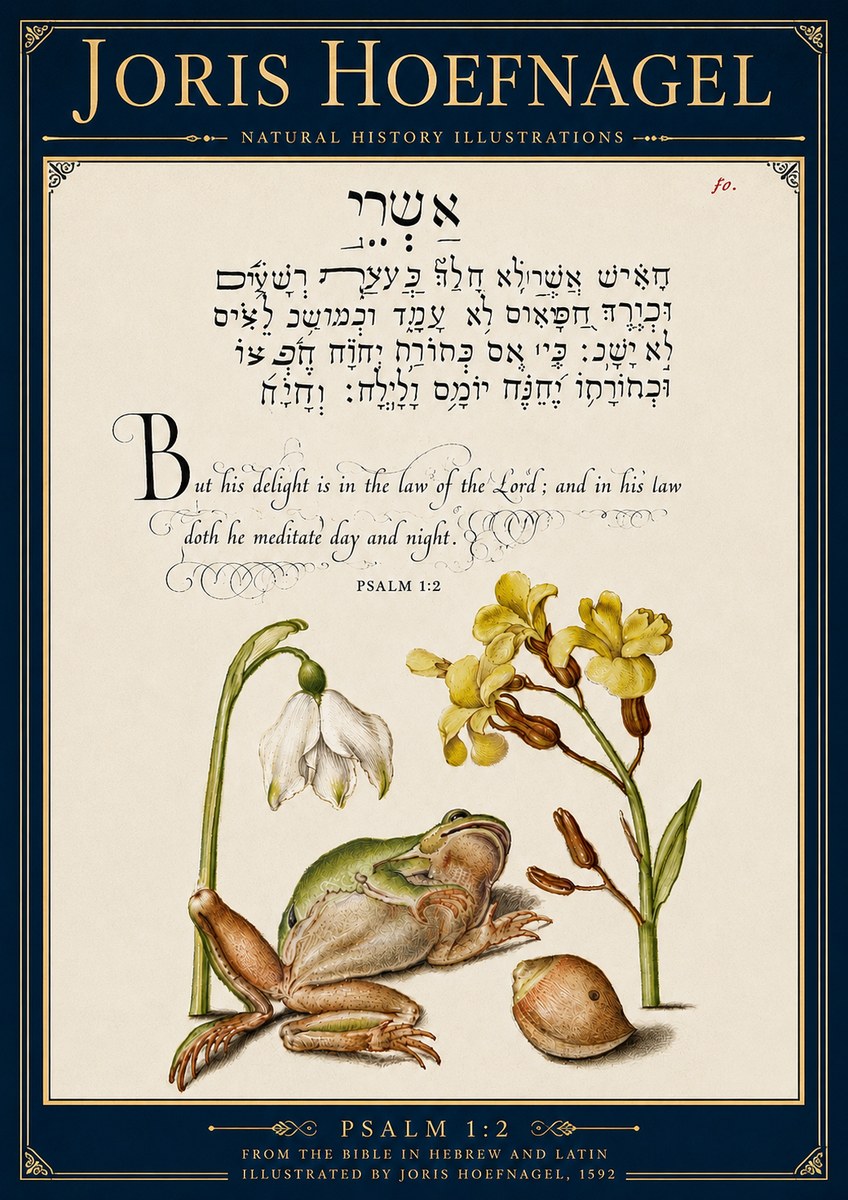 Joris Hoefnagel Psalm 1:2 No6 - Poszter