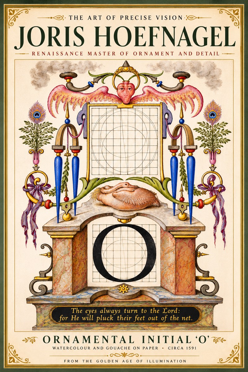 Joris Hoefnagel Ornamental Initial 'O' No5 - Poszter