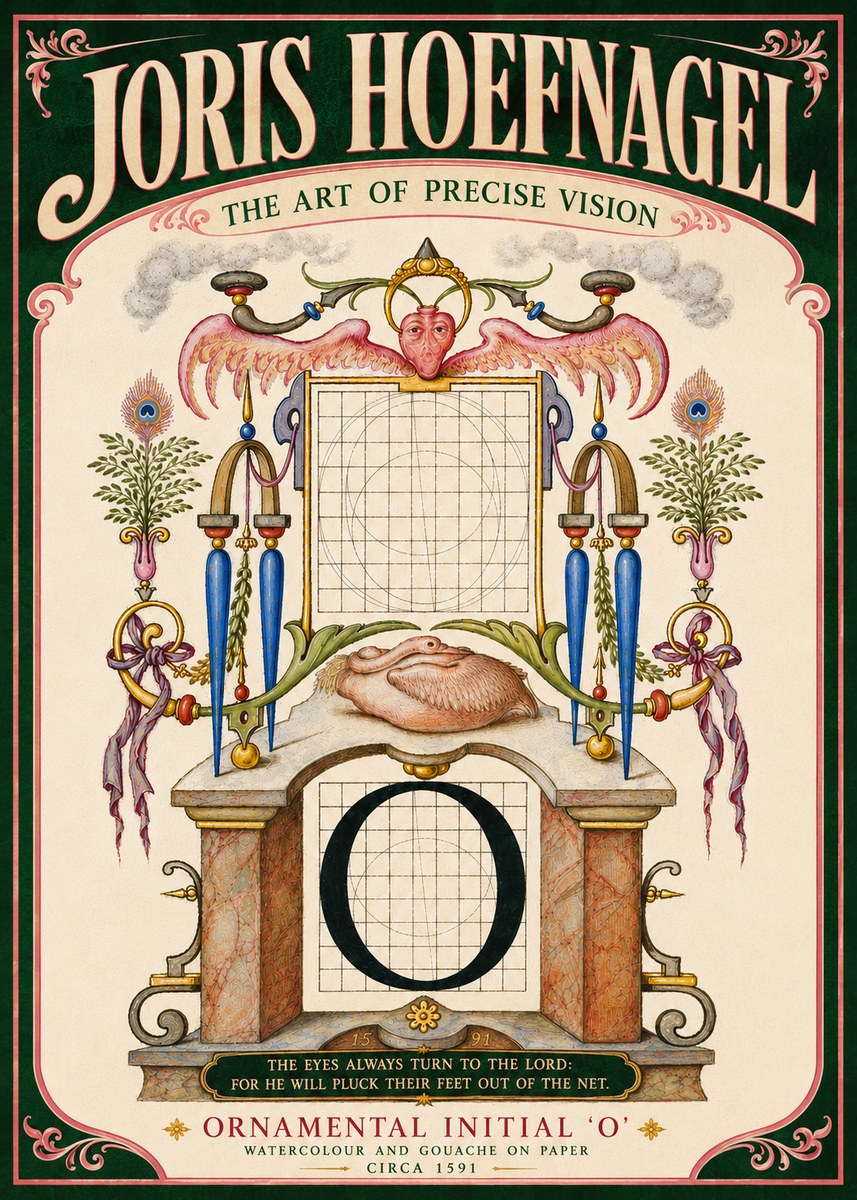 Joris Hoefnagel Ornamental Initial 'O' No6 - Poszter