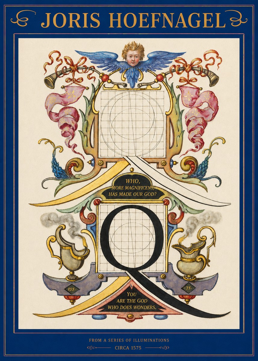 Joris Hoefnagel The Calligraphic Q No3 - Poszter