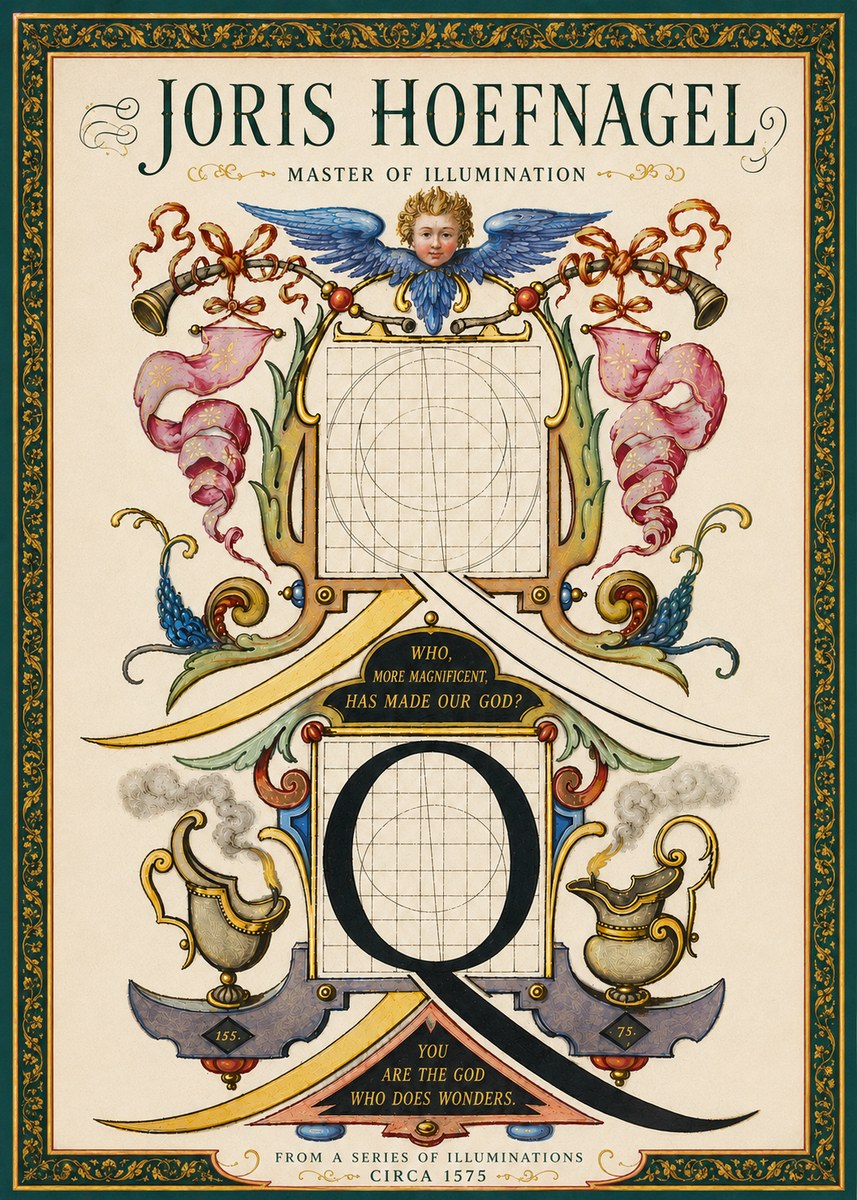 Joris Hoefnagel The Calligraphic Q No6 - Poszter
