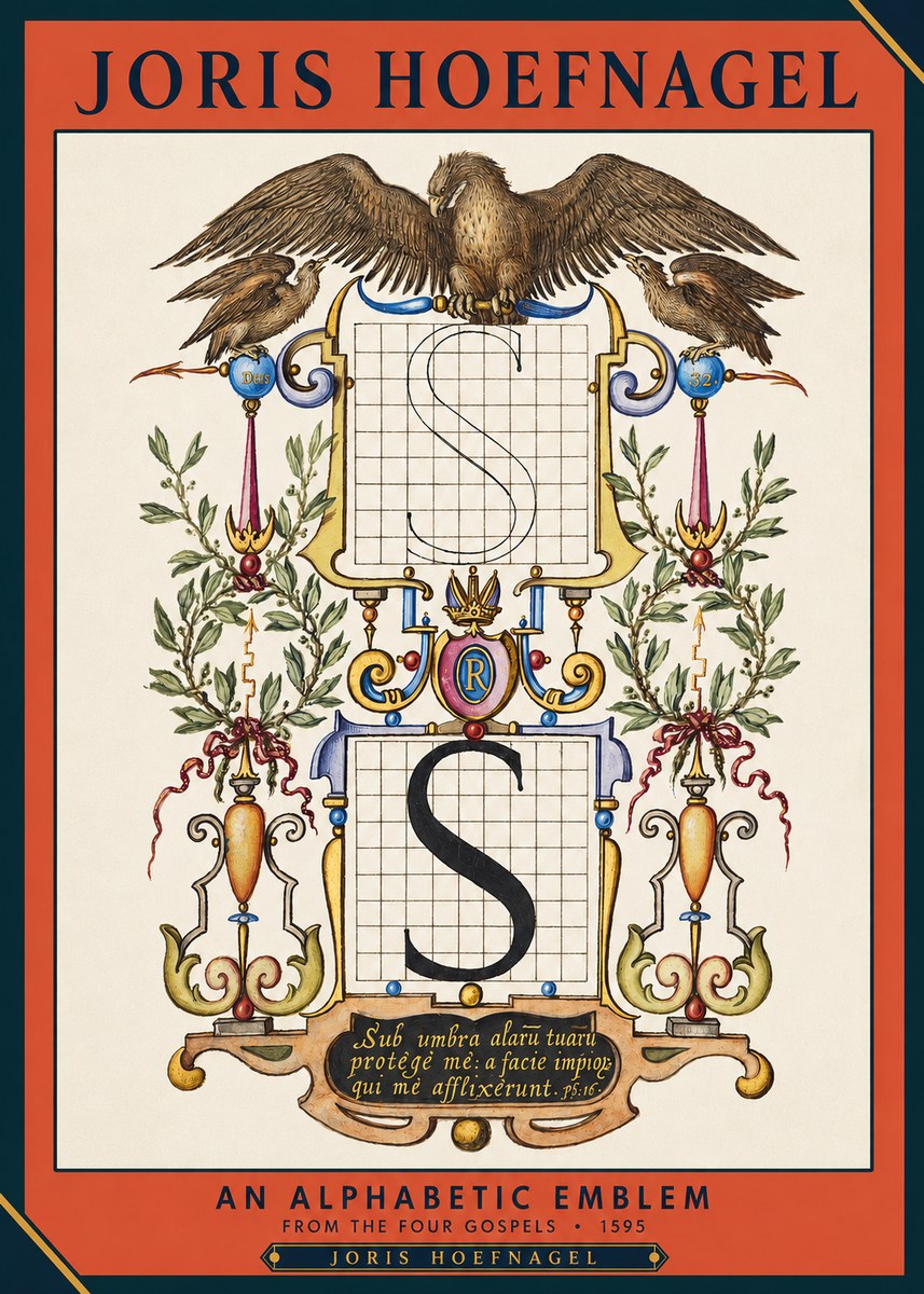 Joris Hoefnagel An Alphabetic Emblem from the Four Gospels No2 - Poszter