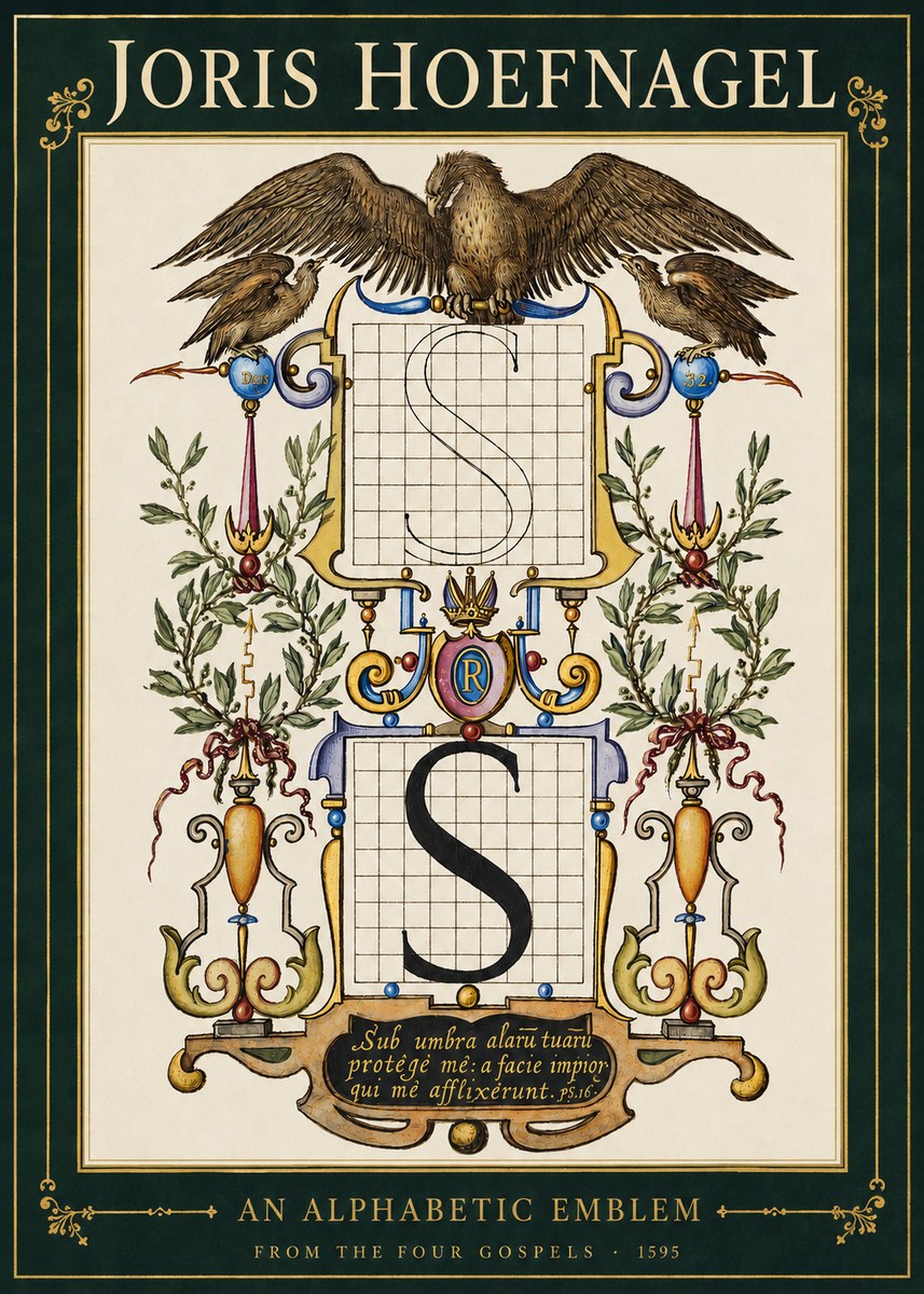 Joris Hoefnagel An Alphabetic Emblem from the Four Gospels No3 - Poszter