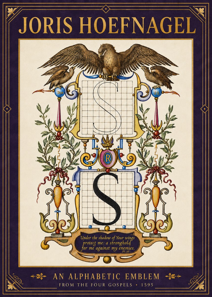 Joris Hoefnagel An Alphabetic Emblem from the Four Gospels No6 - Poszter