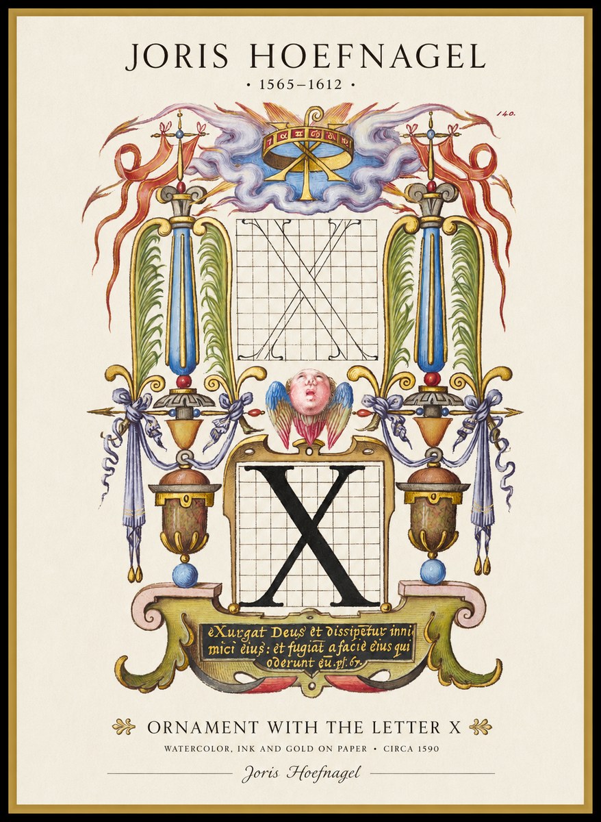 Joris Hoefnagel Ornament with the Letter X No1 - Poszter