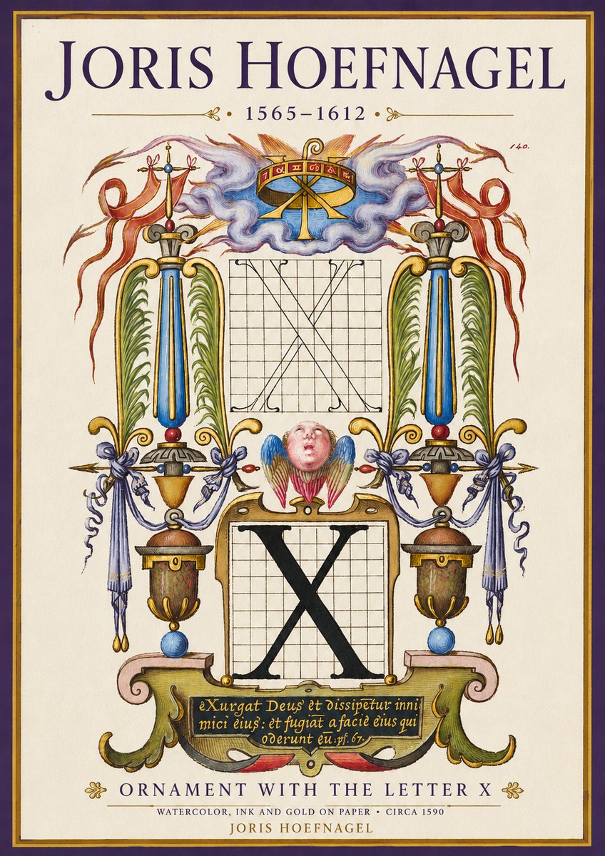 Joris Hoefnagel Ornament with the Letter X No3 - Poszter