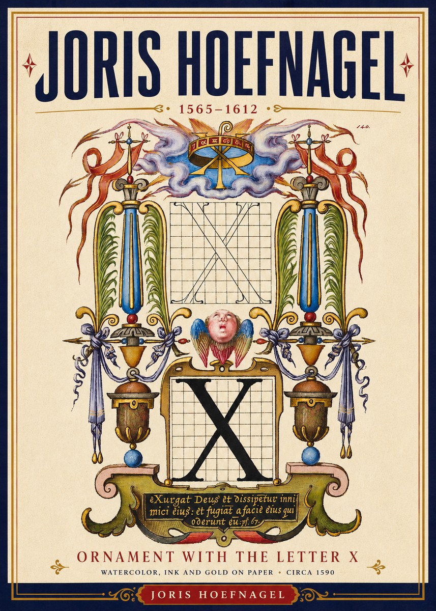 Joris Hoefnagel Ornament with the Letter X No4 - Poszter