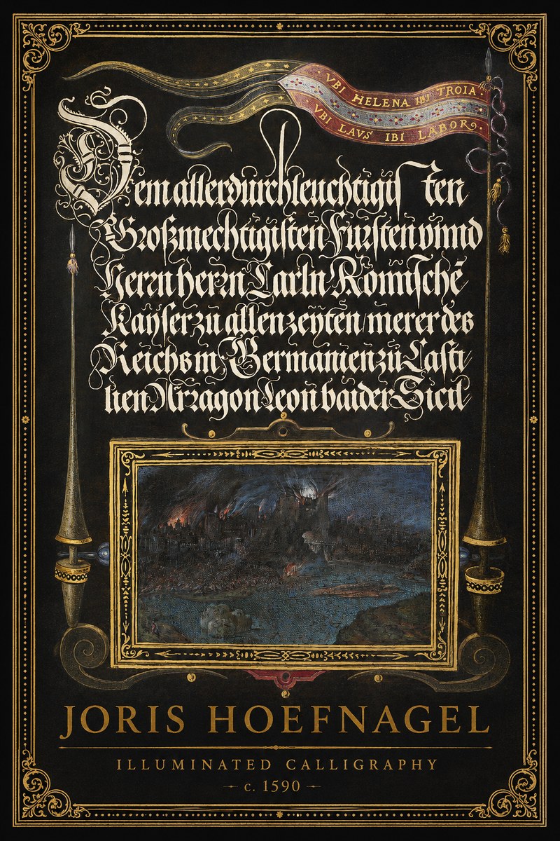 Joris Hoefnagel Illuminated Calligraphy No1 - Poszter