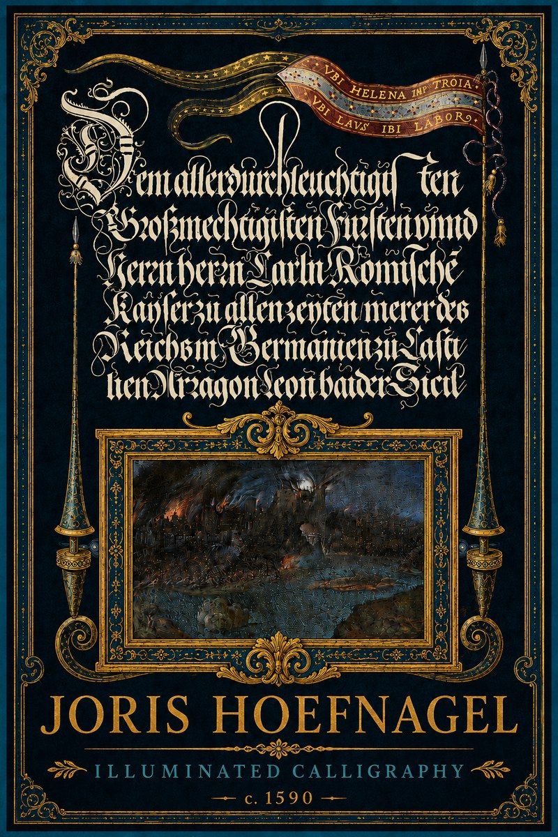 Joris Hoefnagel Illuminated Calligraphy No5 - Poszter