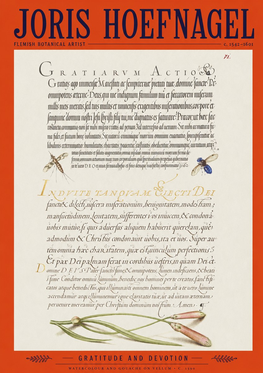 Joris Hoefnagel Thanksgiving to God • Institute for Botanical Studies No2 - Poszter