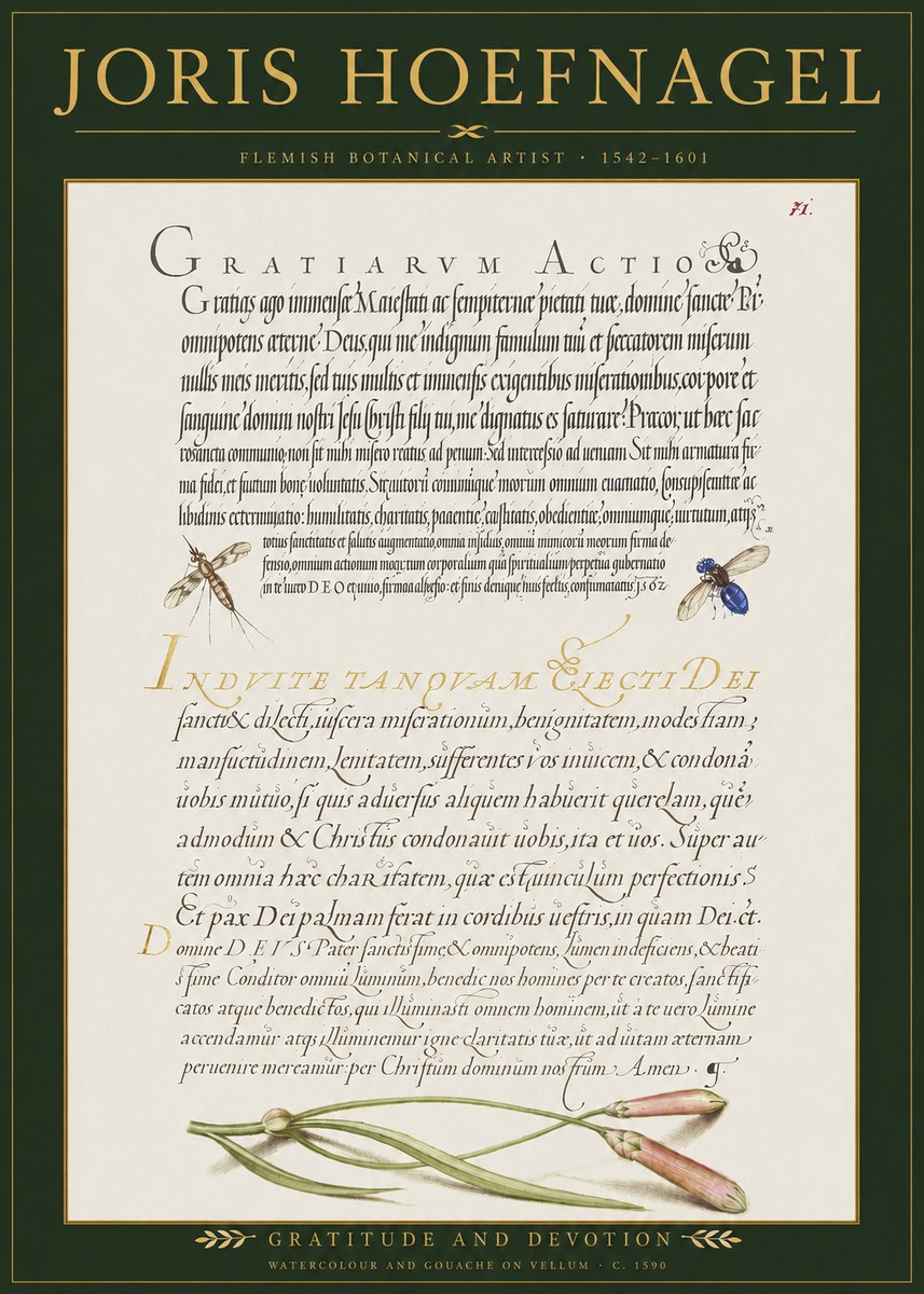 Joris Hoefnagel Thanksgiving to God • Institute for Botanical Studies No3 - Poszter