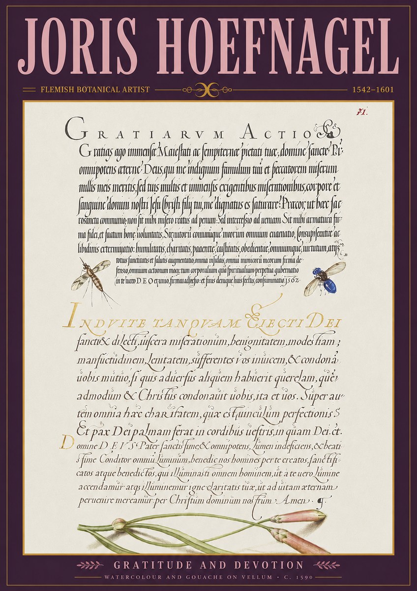 Joris Hoefnagel Thanksgiving to God • Institute for Botanical Studies No4 - Poszter