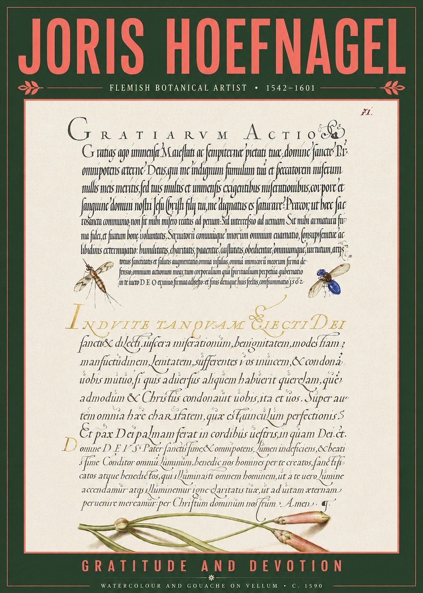 Joris Hoefnagel Thanksgiving to God • Institute for Botanical Studies No5 - Poszter