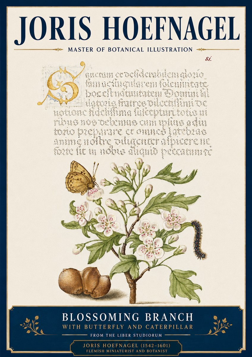 Joris Hoefnagel Blossoming Branch No4 - Poszter