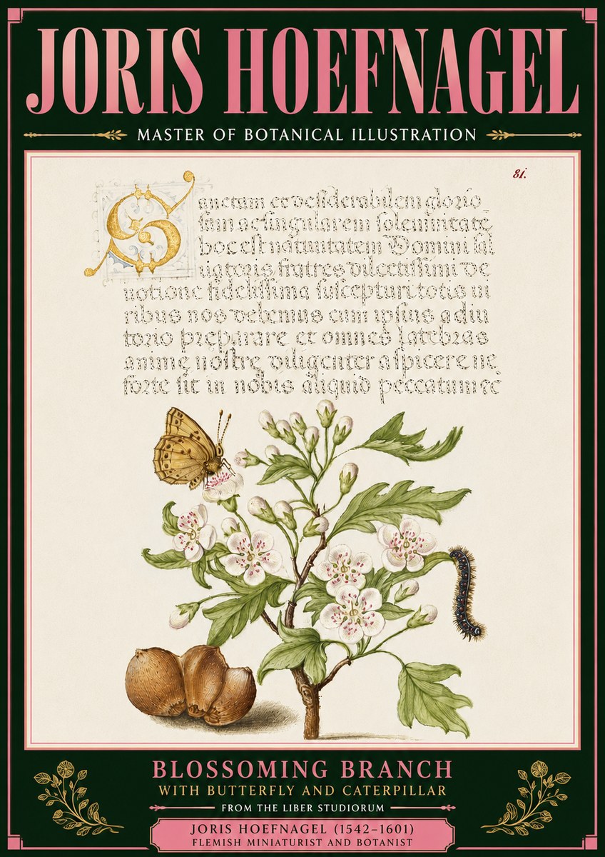 Joris Hoefnagel Blossoming Branch No6 - Poszter