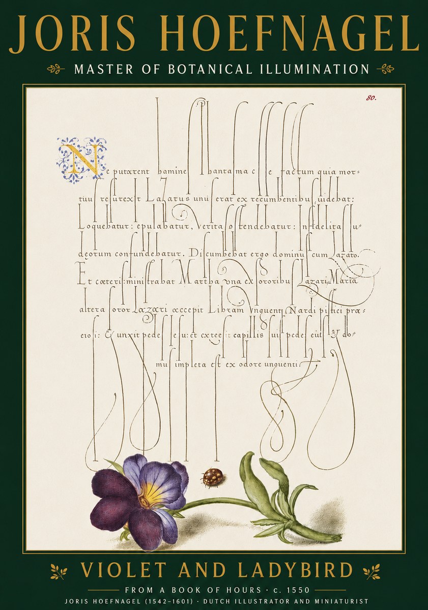 Joris Hoefnagel Violet and Ladybird No4 - Poszter