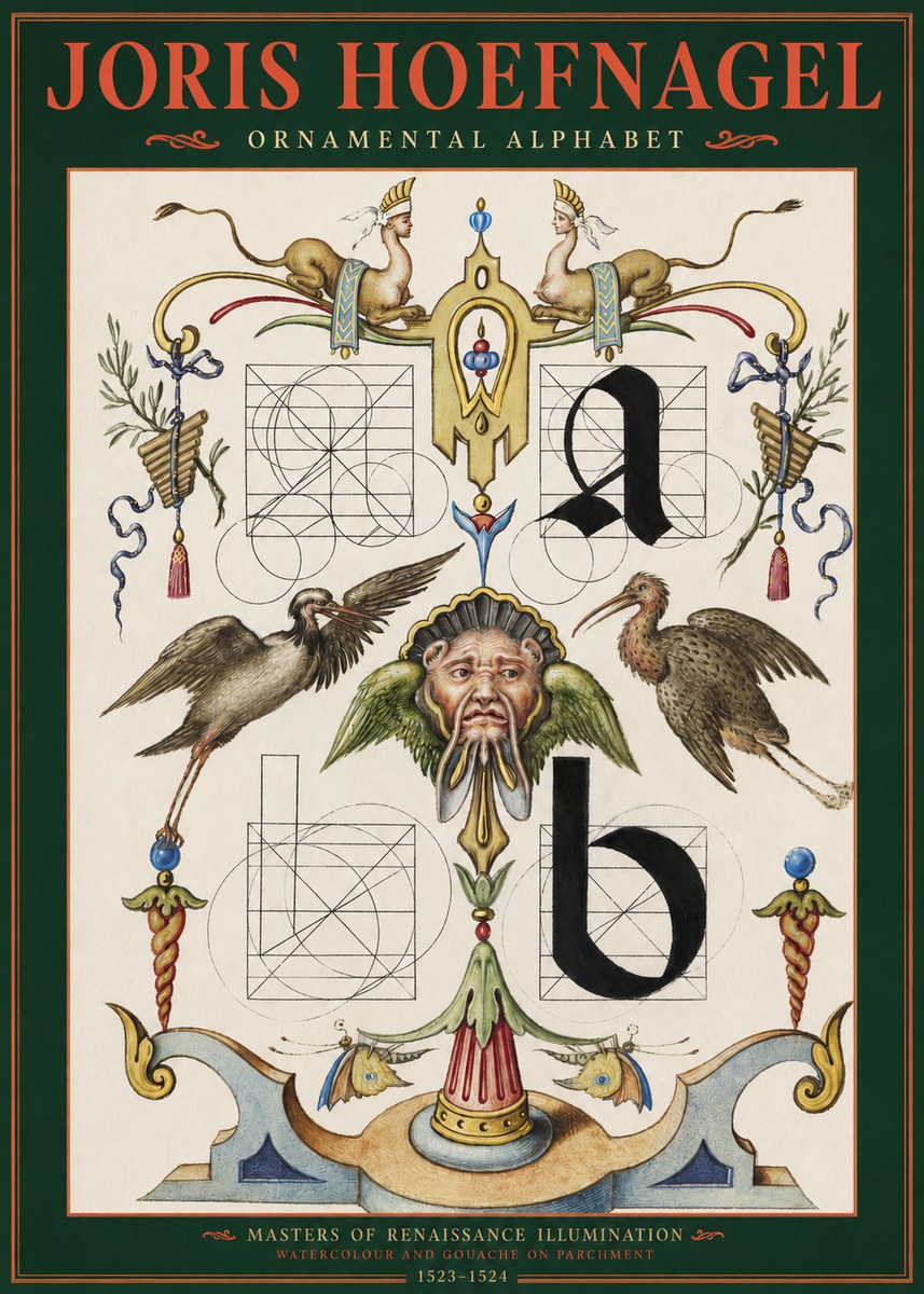 Joris Hoefnagel Ornamental Alphabet No2 - Poszter