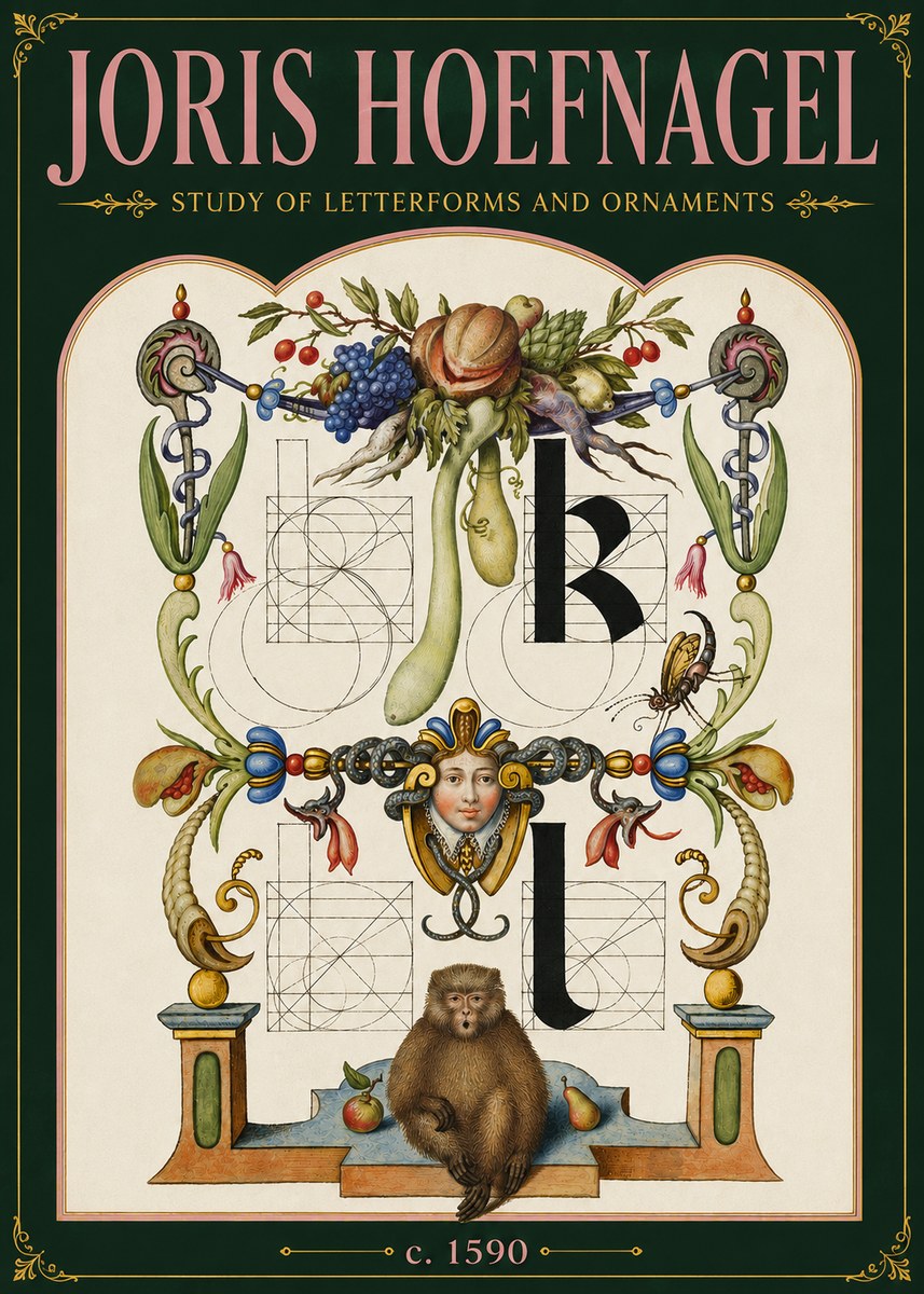 Joris Hoefnagel Study of Letterforms and Ornaments No6 - Poszter