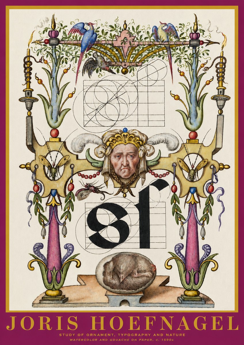 Joris Hoefnagel Mastery in Detail - Renaissance Ornament & Nature Studies No6 - Poszter