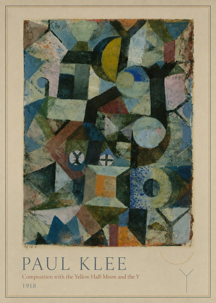 Paul Klee Composition with the Yellow Half-moon and the Y No2 - Poszter