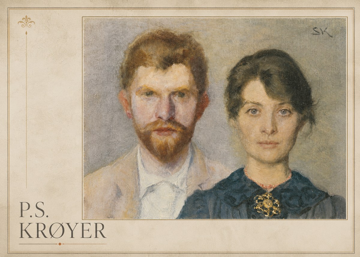 P.S. Krøyer Self-portrait with Marie Krøyer No1 - Poszter