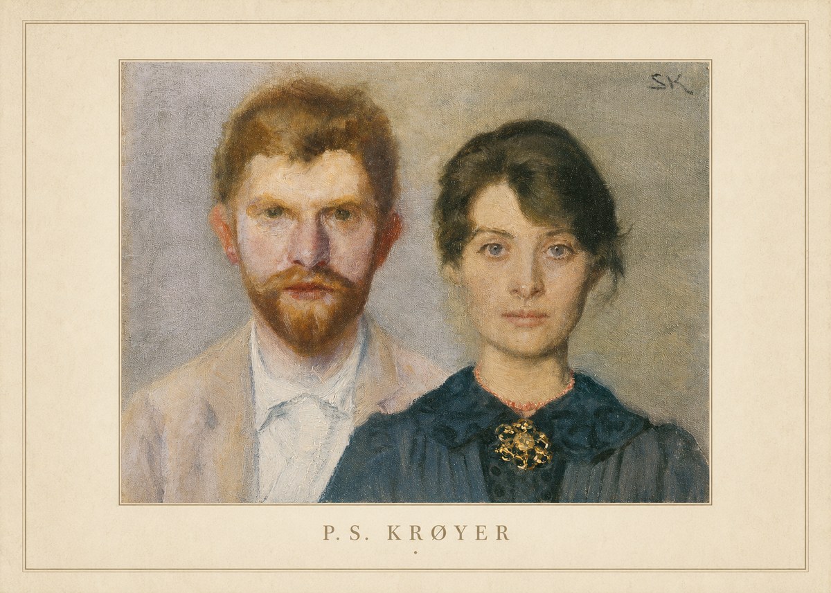 P.S. Krøyer Self-portrait with Marie Krøyer No4 - Poszter
