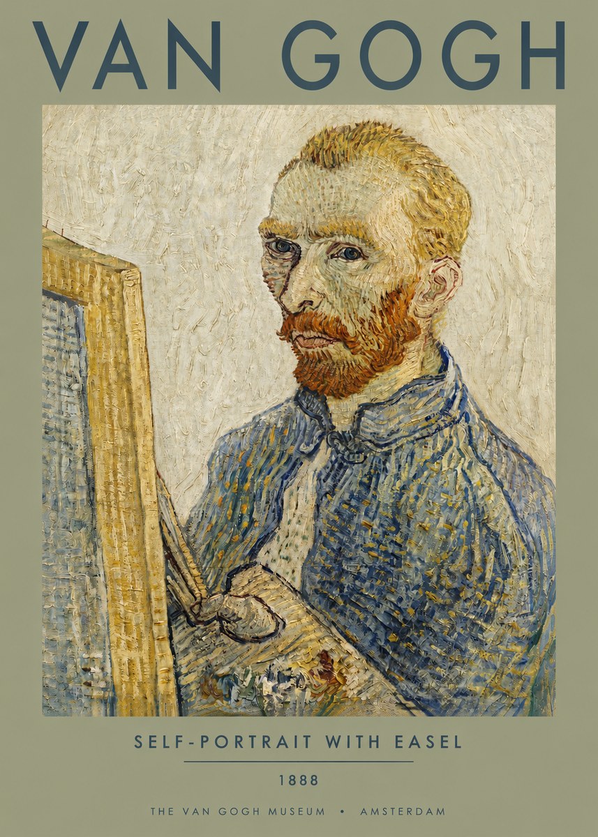 Van Gogh Self-portrait with Easel I No3 - Poszter