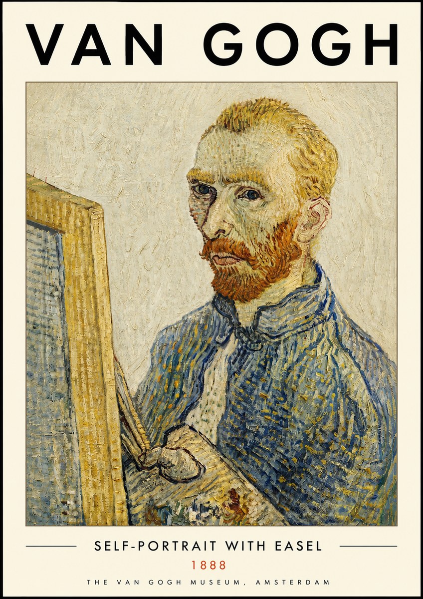 Van Gogh Self-portrait with Easel I No4 - Poszter