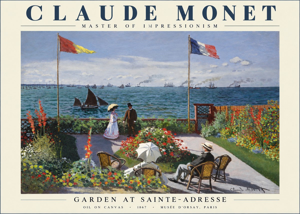 Monet Garden at Sainte-adresse No1 - Poszter