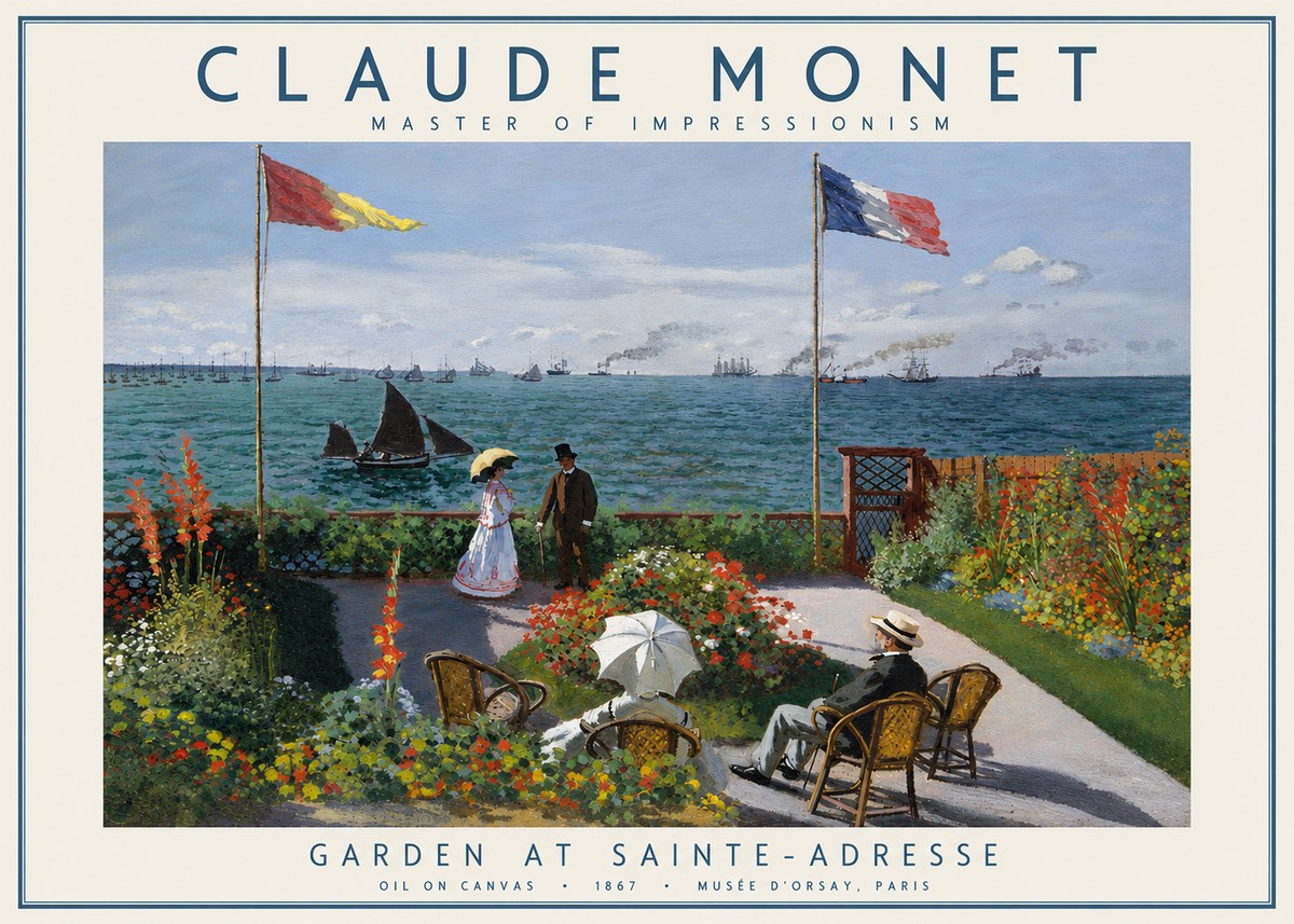 Monet Garden at Sainte-adresse No3 - Poszter