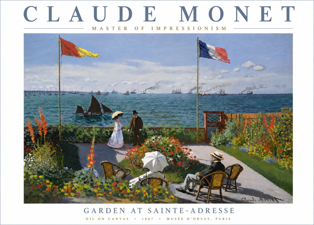 Monet Garden at Sainte-adresse No6 - Poszter