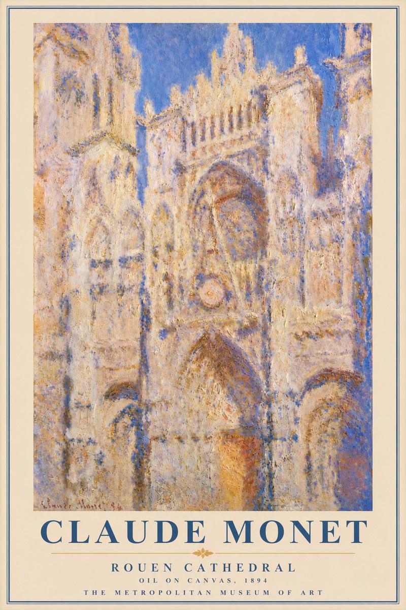 Monet Rouen Cathedral No4 - Poszter