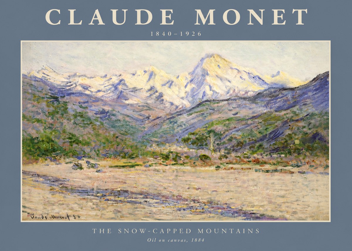 Monet The Snow-capped Mountains No2 - Poszter