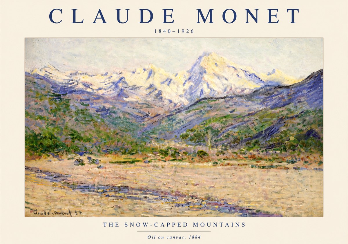 Monet The Snow-capped Mountains No3 - Poszter