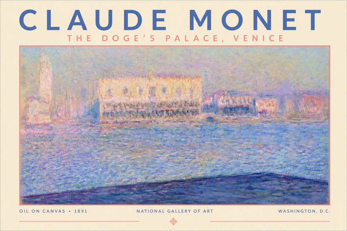 Monet The Doge's Palace, Venice No4 - Poszter
