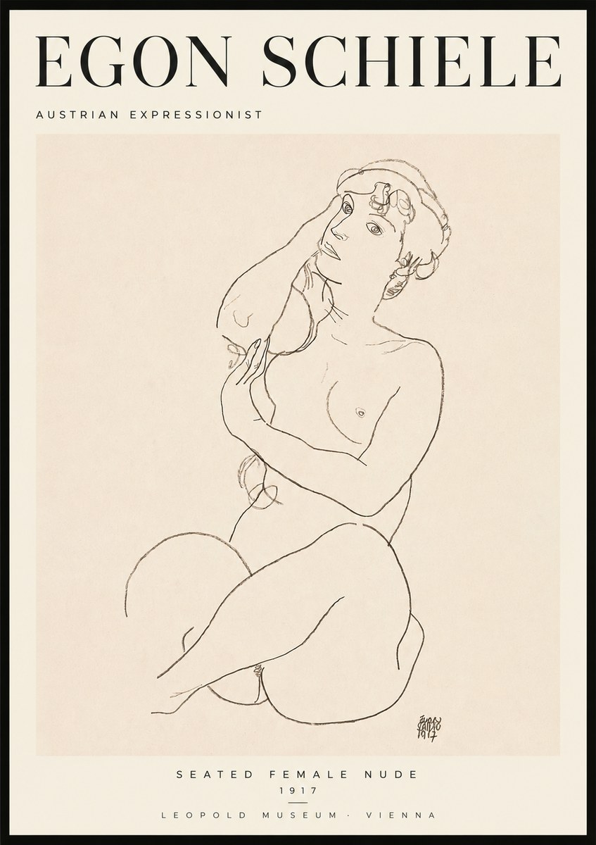 Schiele Seated Female Nude No2 - Poszter