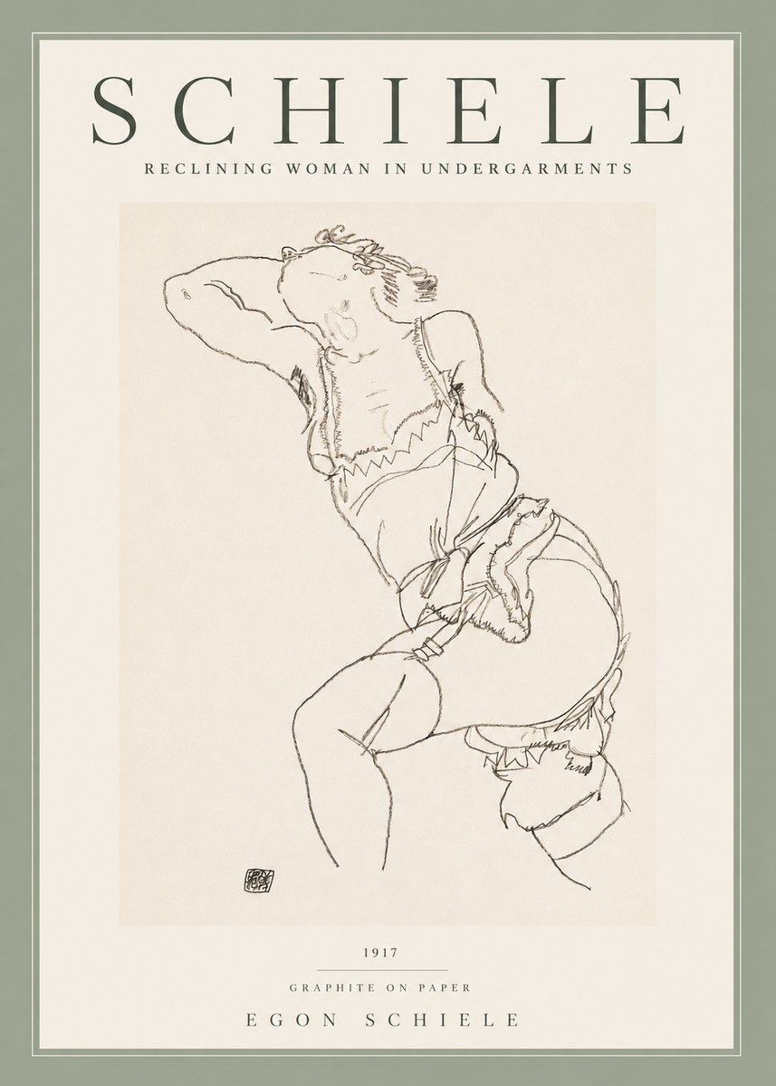 Schiele Reclining Woman in Undergarments No2 - Poszter