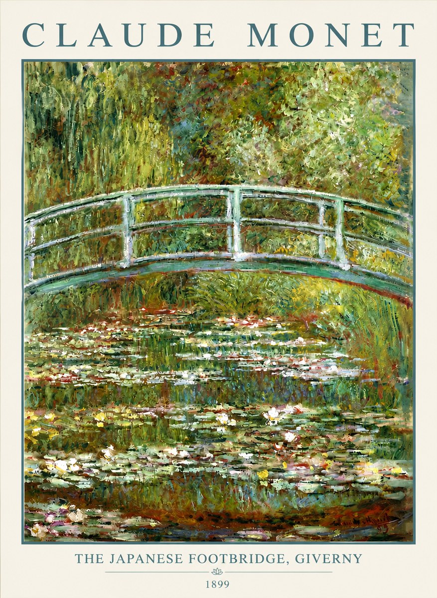 Monet The Japanese Footbridge, Giverny No4 - Poszter