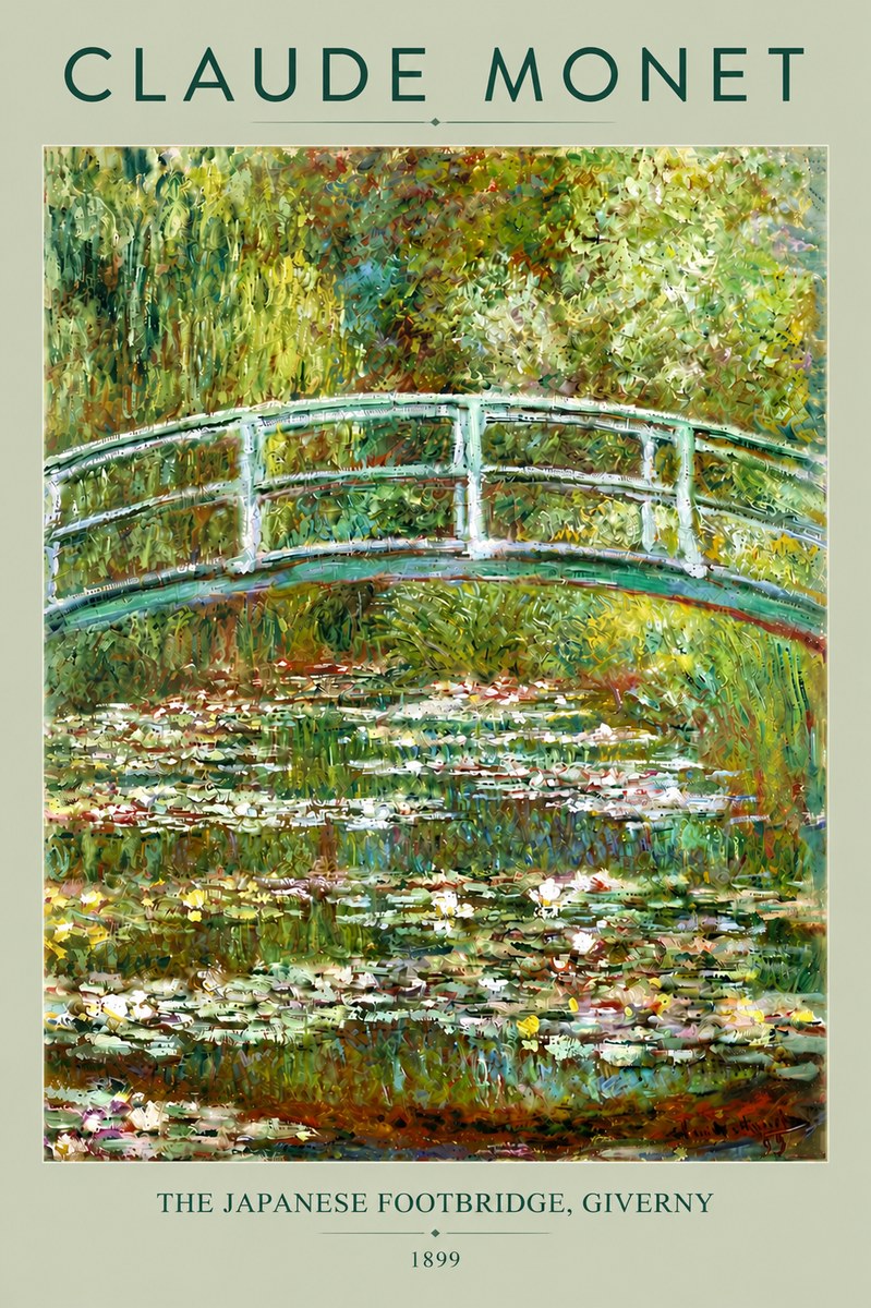 Monet The Japanese Footbridge, Giverny No5 - Poszter