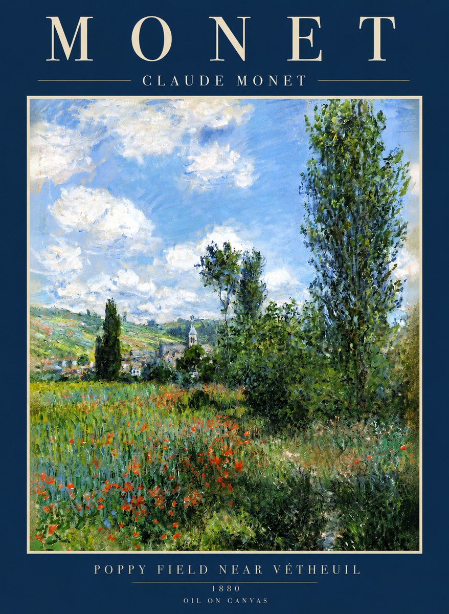 Monet Poppy Field Near Vétheuil No2 - Poszter