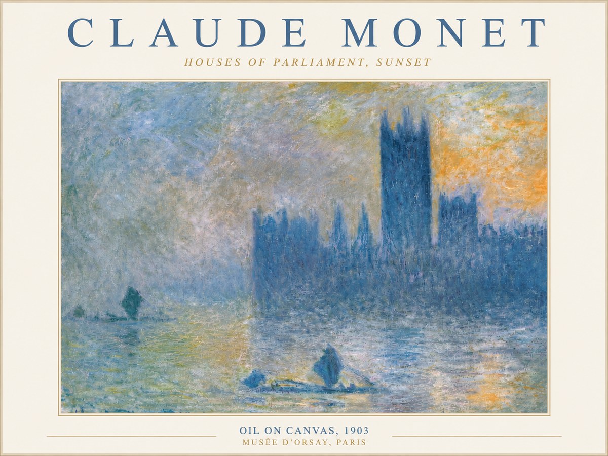 Monet Houses of Parliament, Sunset No3 - Poszter