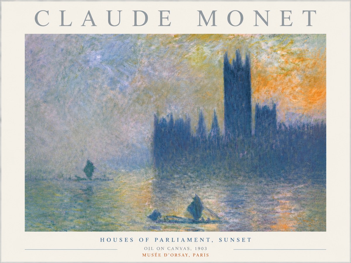 Monet Houses of Parliament, Sunset No4 - Poszter