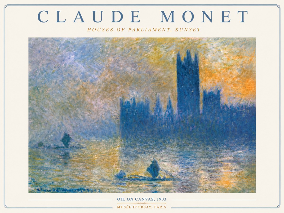 Monet Houses of Parliament, Sunset No5 - Poszter