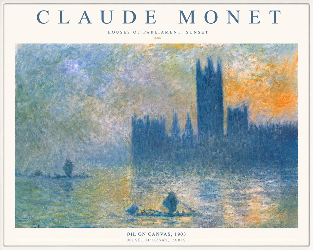 Monet Houses of Parliament, Sunset No6 - Poszter