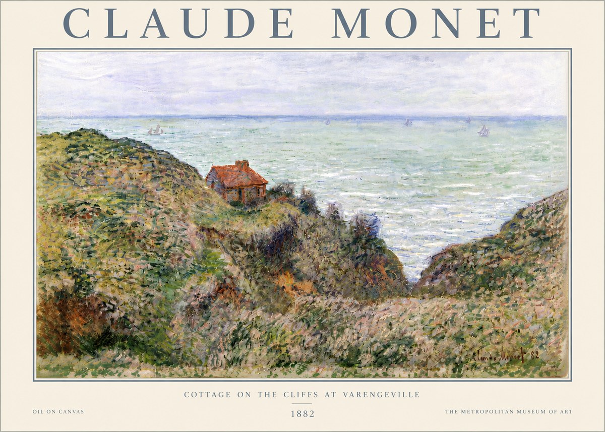 Monet Cottage on the Cliffs at Varengeville No6 - Poszter